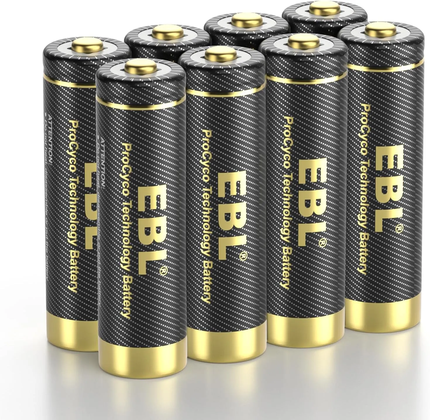 EBL Gold Pro Rechargeable AA Batteries 8 Pack, 1.2V 2800mAh NIMH Battery Upgraded High Capacity AA Battery Precharged Long-Lasting Double A Batteries