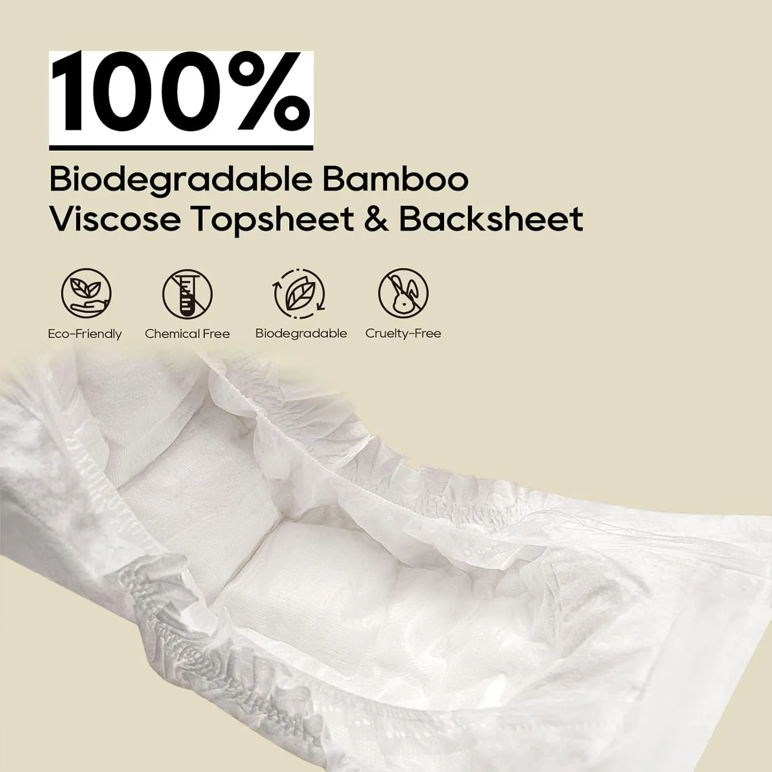 ECO BOOM Diapers, Viscose from Bamboo Diapers, Natural Soft Disposable Nappies for Infant, Size 2 Suitable for 6 to 16lb (Small - 102 Count)