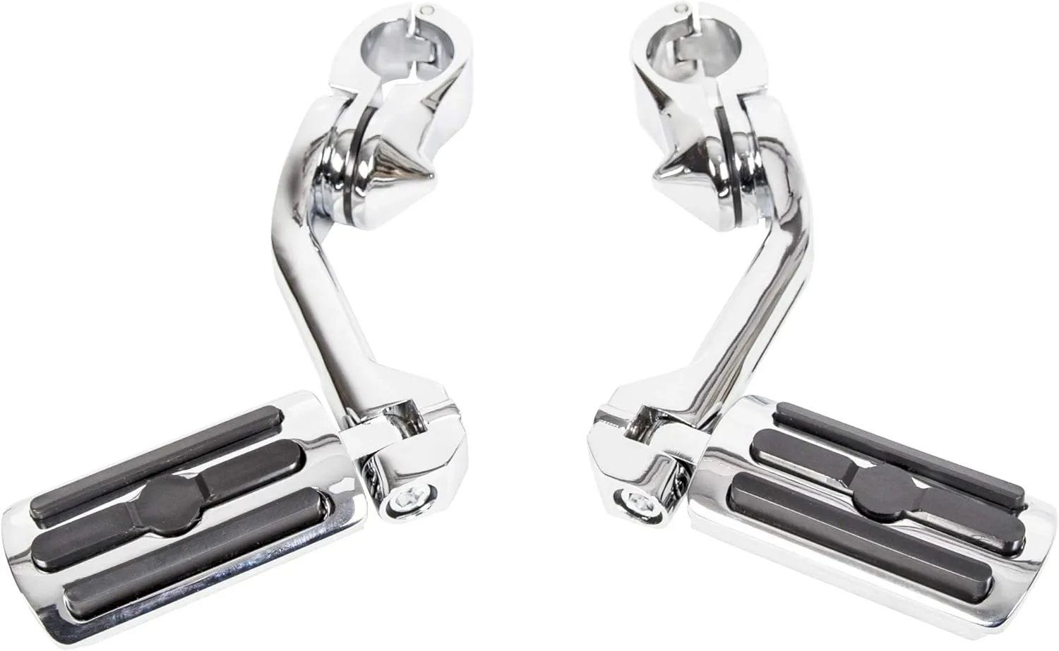 ECOTRIC 1.25'' Motorcycle Footpegs Long Highway Foot Pegs Compatible with Harley Davidson Road King Street Glide Honda Kawasaki Suzuki Yamaha Highway Foot Pegs Pedal - Long Angled