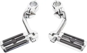 ECOTRIC 1.25'' Motorcycle Footpegs Long Highway Foot Pegs Compatible with Harley Davidson Road King Street Glide Honda Kawasaki Suzuki Yamaha Highway Foot Pegs Pedal - Long Angled