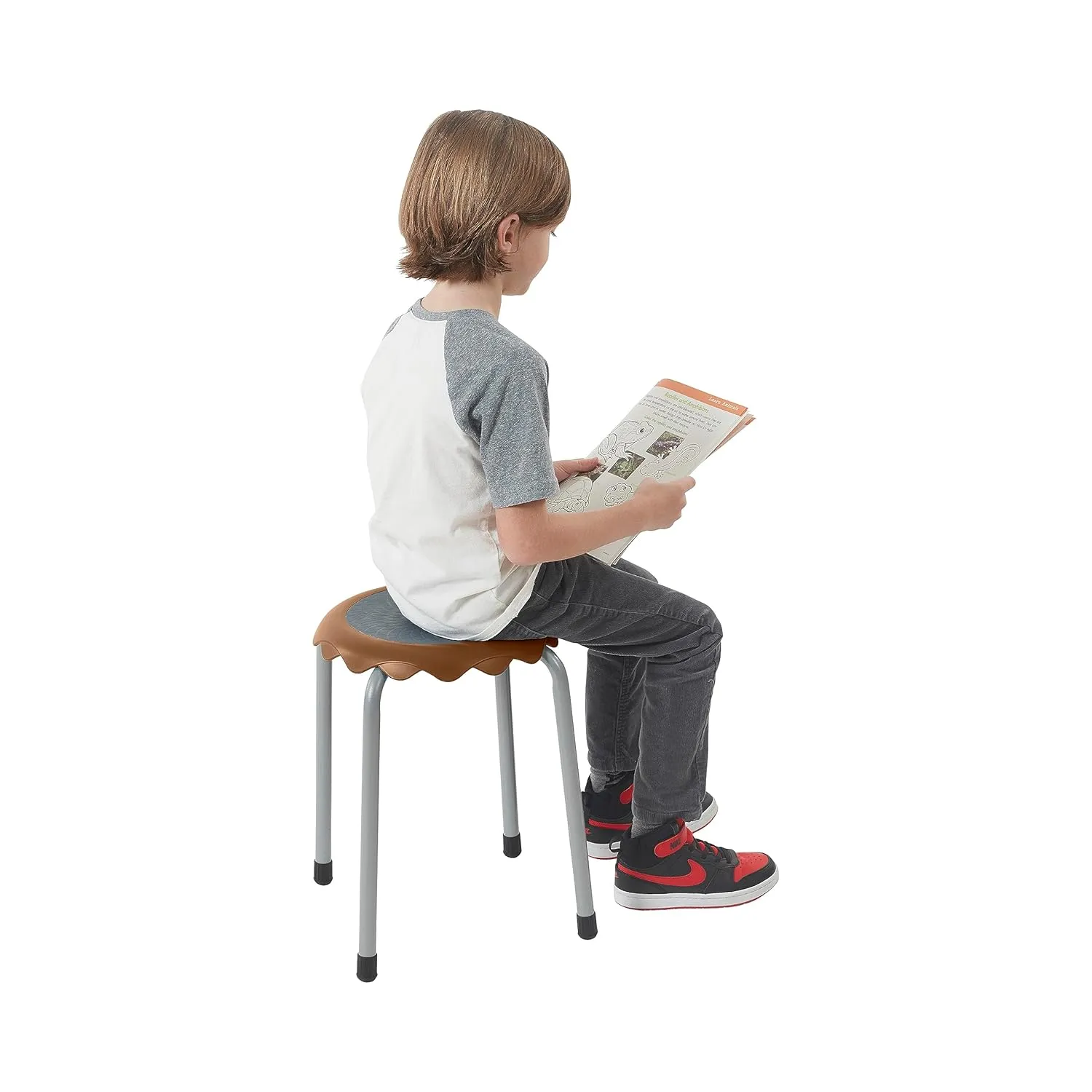 ECR4Kids Daisy Stackable Stool Set, Flexible Seating, Earthtone, 8-Piece