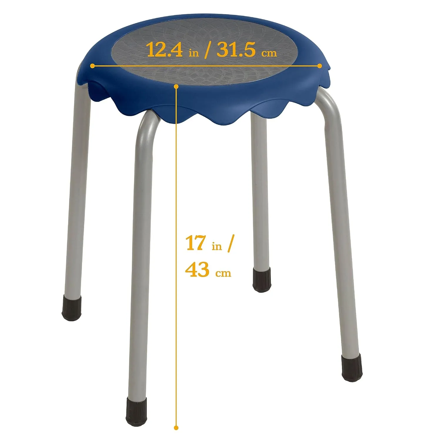 ECR4Kids Daisy Stackable Stool Set, Flexible Seating, Earthtone, 8-Piece