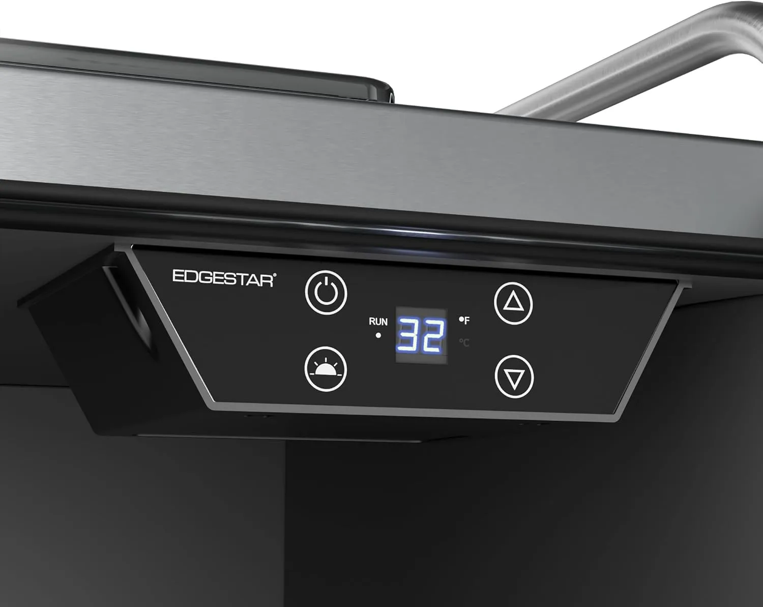 EdgeStar KC7000BLTRIP Black Stainless Steel 24 Inch Wide Triple Tap Kegerator for Full Size Kegs with Electronic Control Panel