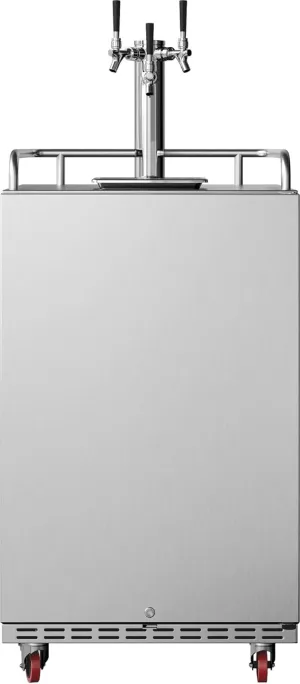 EdgeStar KC7000SSTRIP Full Size Triple Tap Tower Cooled Built-In Kegerator - Black and Stainless Steel