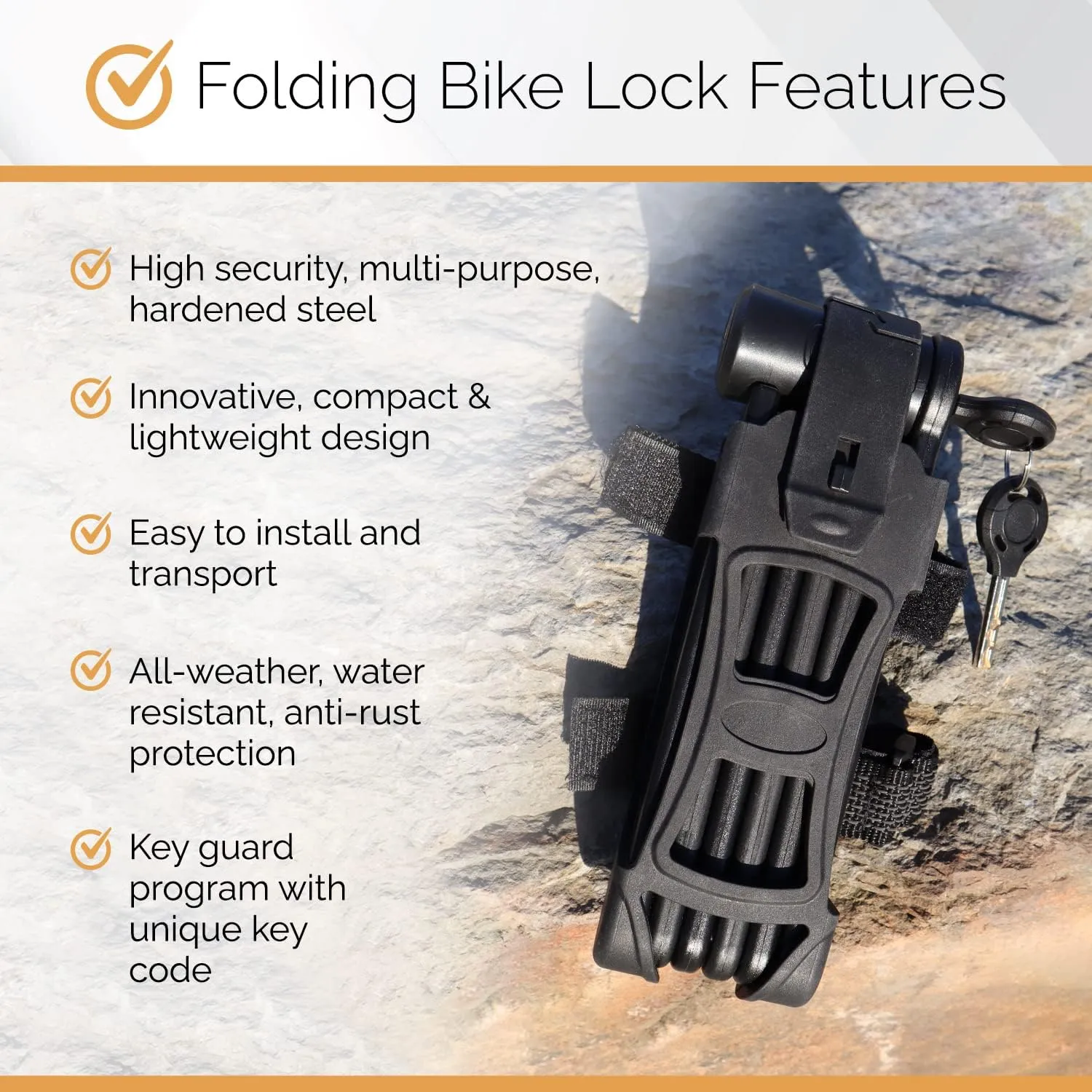 Electric Bike Bike Lock Set Triple Protection Via Velo 2022 New Heavy-Duty Hard Steel | 33.5”Folding Lock | 11" Bicycle U Lock | 6FT Cable | for Electric Bike Fat Tire Scooter Folding Bike Adult