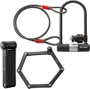 Electric Bike Bike Lock Set Triple Protection Via Velo 2022 New Heavy-Duty Hard Steel | 33.5”Folding Lock | 11" Bicycle U Lock | 6FT Cable | for Electric Bike Fat Tire Scooter Folding Bike Adult