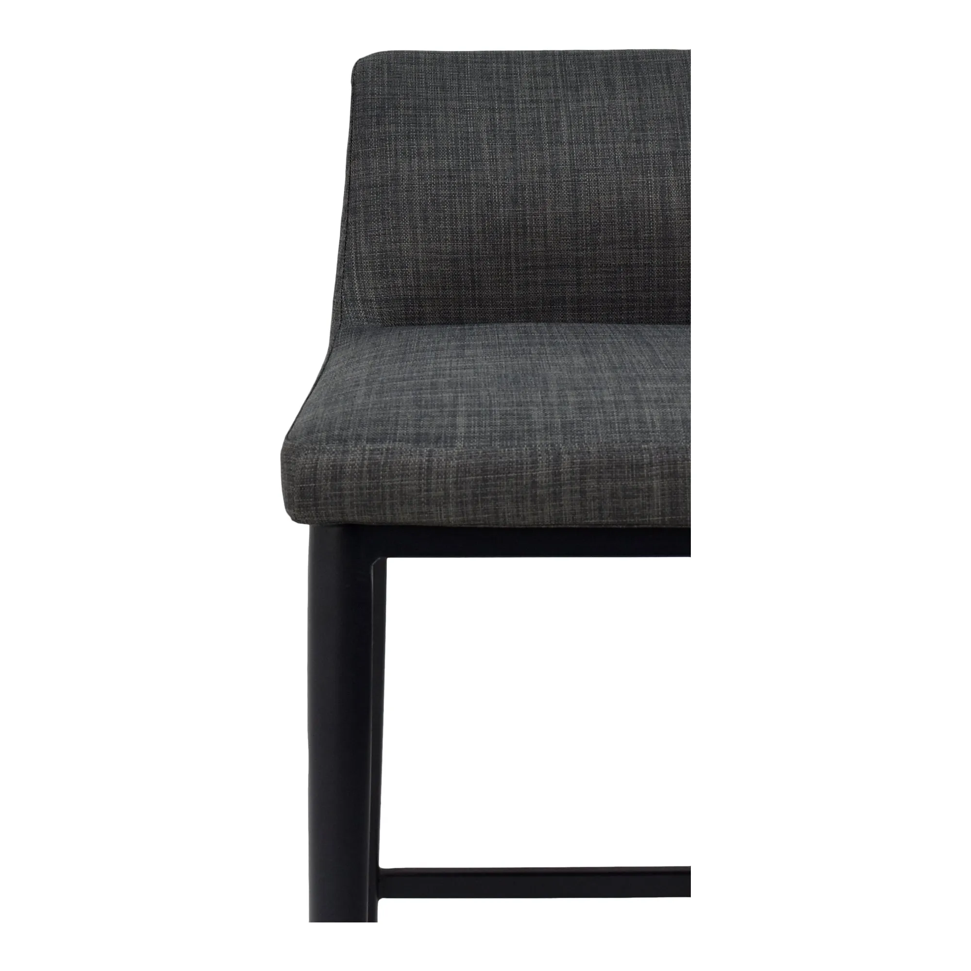 Elegant Low-Back Charcoal Stool