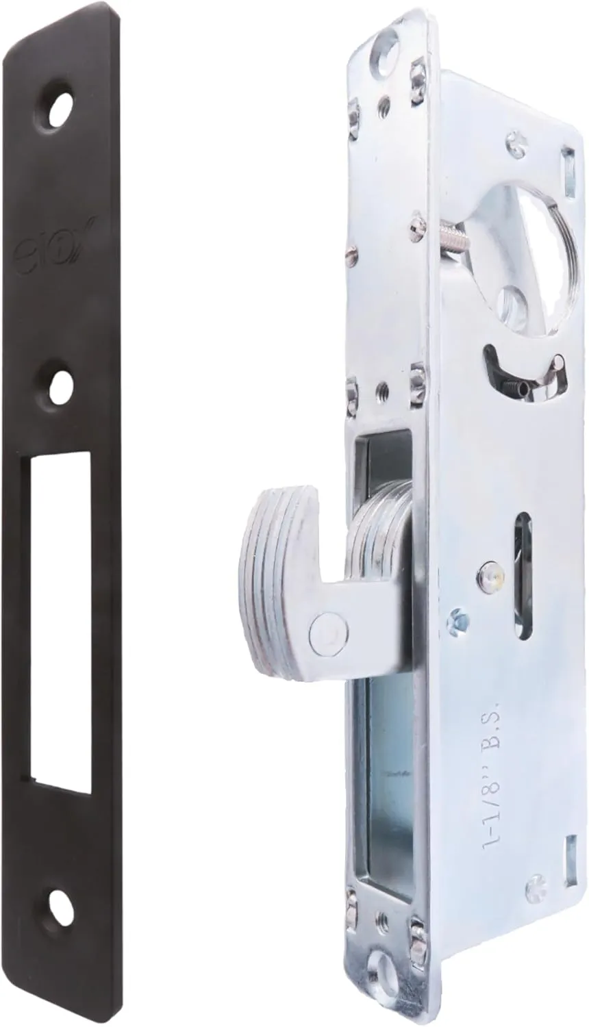 elox Storefront Narrow Stile Mortise Door Lock Hookbolt, 1/-1/8" Backset, w/Bronze Duronodic Finish faceplate