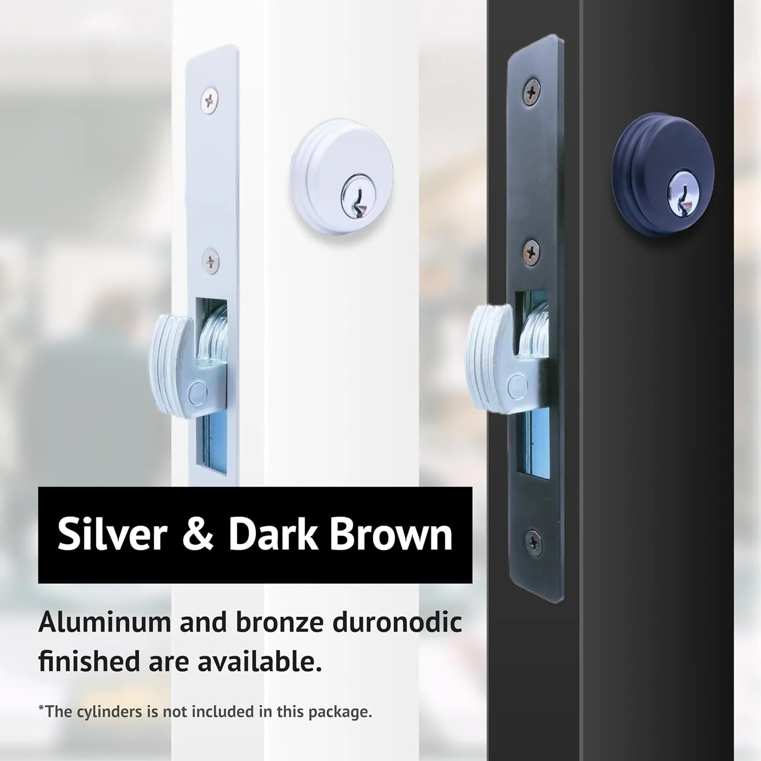 elox Storefront Narrow Stile Mortise Door Lock Hookbolt, 1/-1/8" Backset, w/Bronze Duronodic Finish faceplate