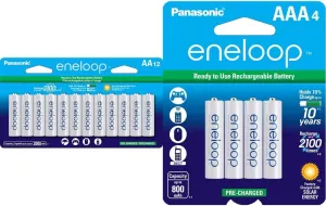 Eneloop Panasonic AA and AAA 2100 Cycle Ni-MH Pre-Charged Rechargeable Batteries 16-Battery Pack