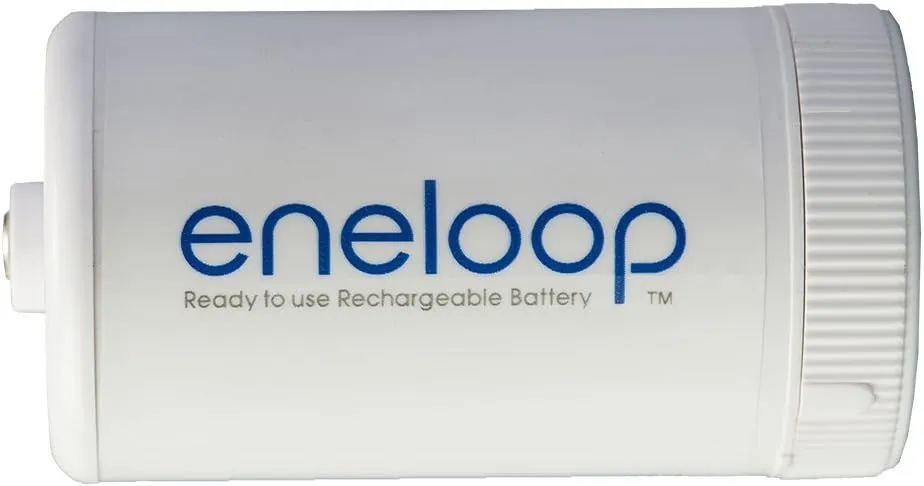 Eneloop Panasonic BQ-BS1E8SA D Size Battery Adapters for Use with Ni-MH Rechargeable AA Battery Cells, 8 Pack