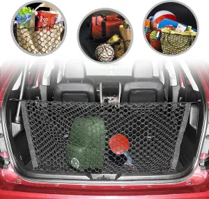 Envelope Style Elastic Trunk Mesh Cargo Net for Ford Edge SE SEL ST Titanium 2016-2024 - Premium Trunk Organizers and Storage - Luggage Net for SUV - Best Car Organizer for Ford Edge