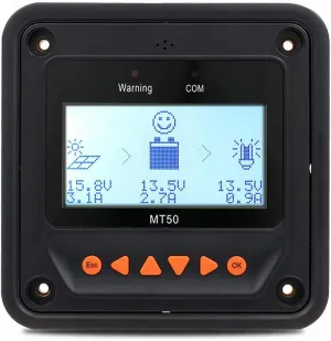 EPEVER MT-50 Remote Meter MT-50 Solar Controller LCD Display Remote Meter Fit for TracerAN, BN, TRIRON Series Solar Panel Battery Regulator