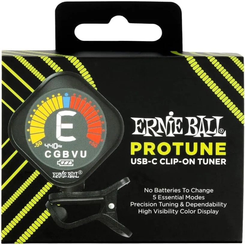 Ernie Ball ProTune USB-C Rechargeable Clip-on Tuner