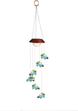Evergreen Color Changing Solar Mobile with Spinning Light Refractor, Truck with Florals- 7 x 29 x 7 Inches Fade and Weather Resistant Outdoor Decoration for Homes, Yards and Gardens