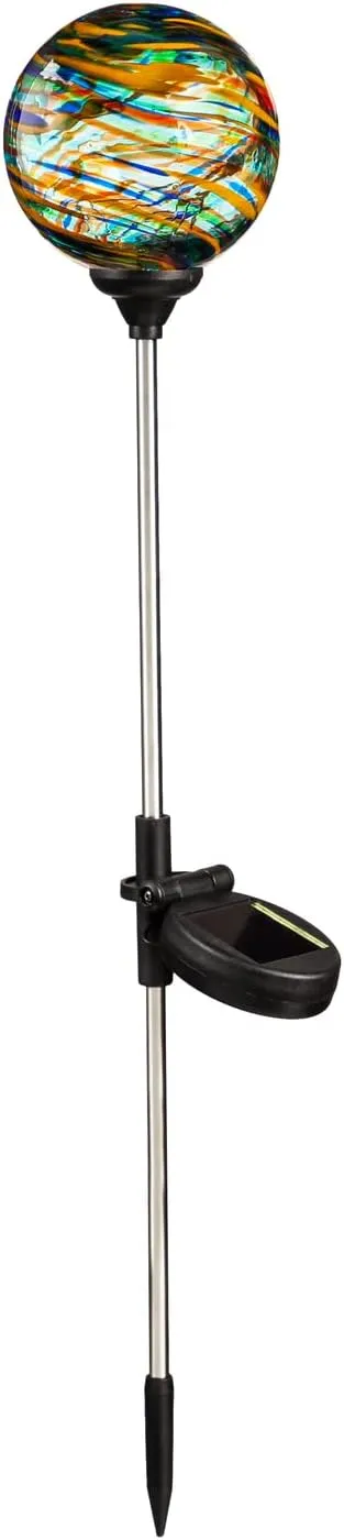 Evergreen Turquoise Swirl Solar Stake