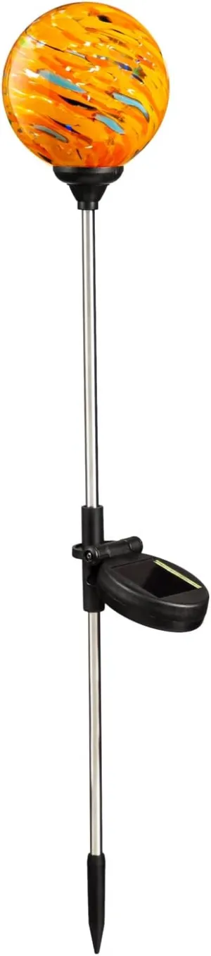 Evergreen Yellow Swirl Solar Stake