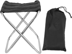 EVGATSAUTO Portable Aluminum Alloy Folding Stool, Sturdy Chair for Camping, BBQ Party, Hiking with Storage Bag