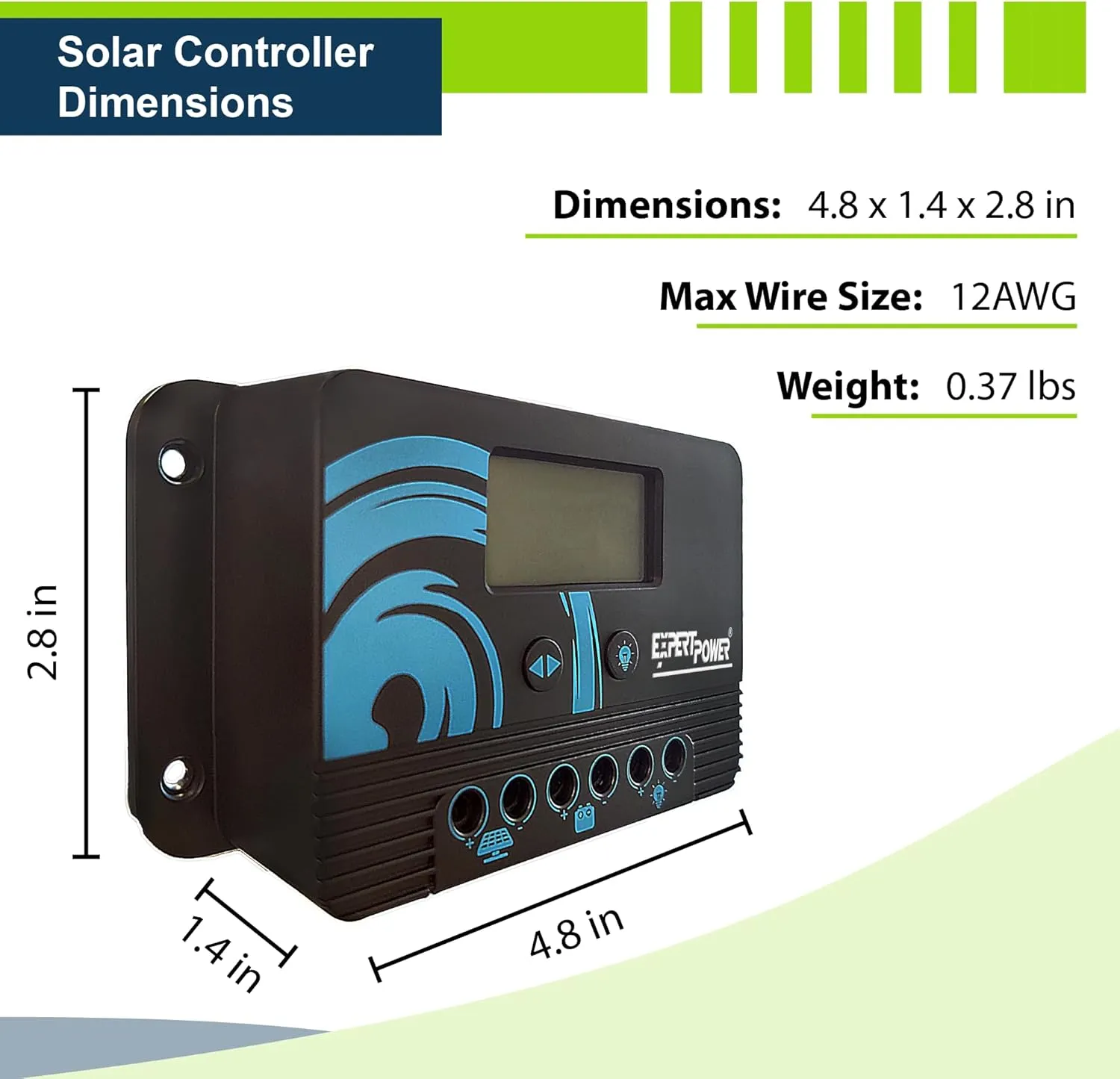 ExpertPower 100W 12V Solar Power Kit for LiFePO4 Lithium Battery | 100W Flexible Solar Panel, 10A PWM Solar Charge Controller | RV, Trailer, Camper, Marine, Off Grid, Solar Projects