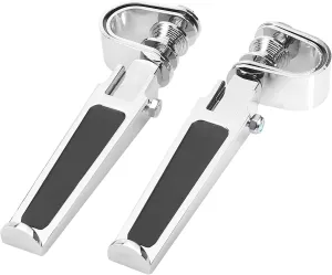 F FIERCE CYCLE 1 Pair Universal Aluminum Alloy 360 Degrees Motorcycle Foot Pegs Foot Rest Highway Footpegs 25mm 32mm Silver Tone Black
