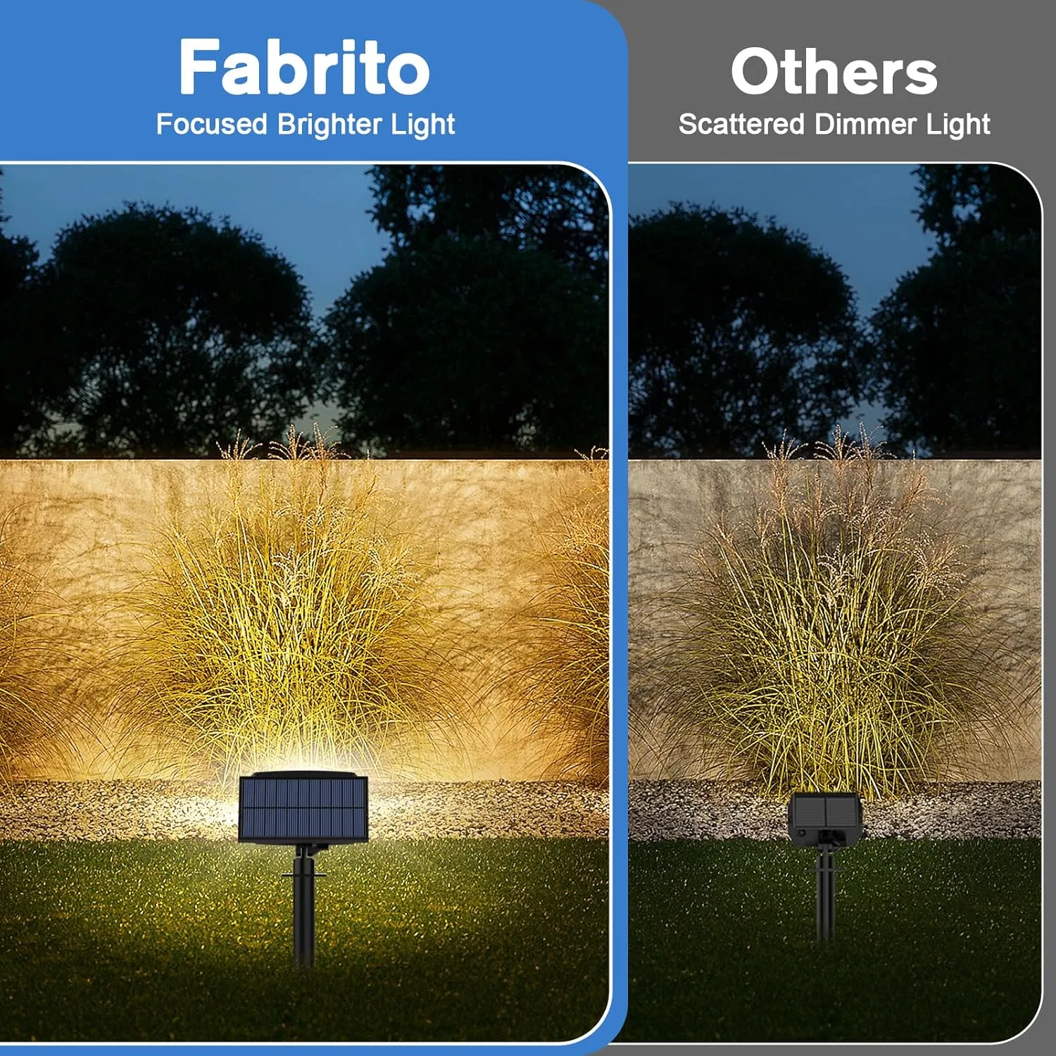 Fabrito Solar Spot Lights Outdoor 136 LEDs, Big Brighter Lighting Solar Lights Outdoor, 4 Pack IP65 Waterproof Landscape Spotlights Auto On/Off for Yard, Garden, Pathway, Plants,Tree (Warm White)