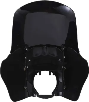 FATECIM Motorcycle Tall Headlight Fairing Cover with 15'' Darker Smoke Windshield Fits For Harley-Davidson Dyna, Super Glide T-Sport FXDXT, FXR