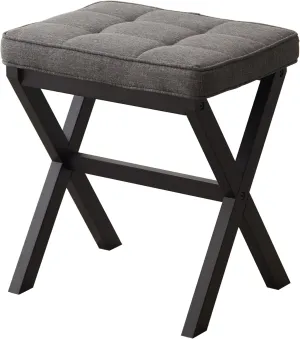 FILWH Foot Stool Small Ottoman Foot Rest Padded Foot Stool Desk Foot Stool for Under Office Desk Vanity Stool Bamboo Footstool Sofa Footrest Shoe Stool Small Foot Stools (Black Legs   Gray), HL-QS9GD