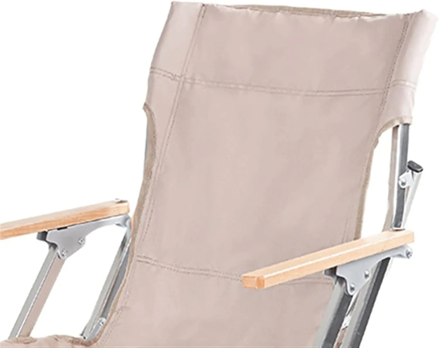 Fishing Folding Chair Outdoor Portable Folding Chair Camping Fishing Backrest Stool Aluminum Alloy Leisure Beach Chair(Color:Rice White)