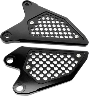 Fit For KAWASAKI Ninja 500 Ninja 400 Z400 Z500 2018-2023 2024 CNC Aluminum Motorcycle Foot Peg Protector Heel Guard Footrest Rear Set Heel Plates Guard Protector (Black)