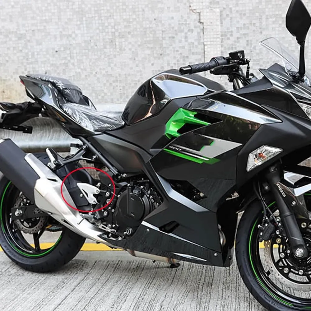 Fit For KAWASAKI Ninja 500 Ninja 400 Z400 Z500 2018-2023 2024 CNC Aluminum Motorcycle Foot Peg Protector Heel Guard Footrest Rear Set Heel Plates Guard Protector (Black)