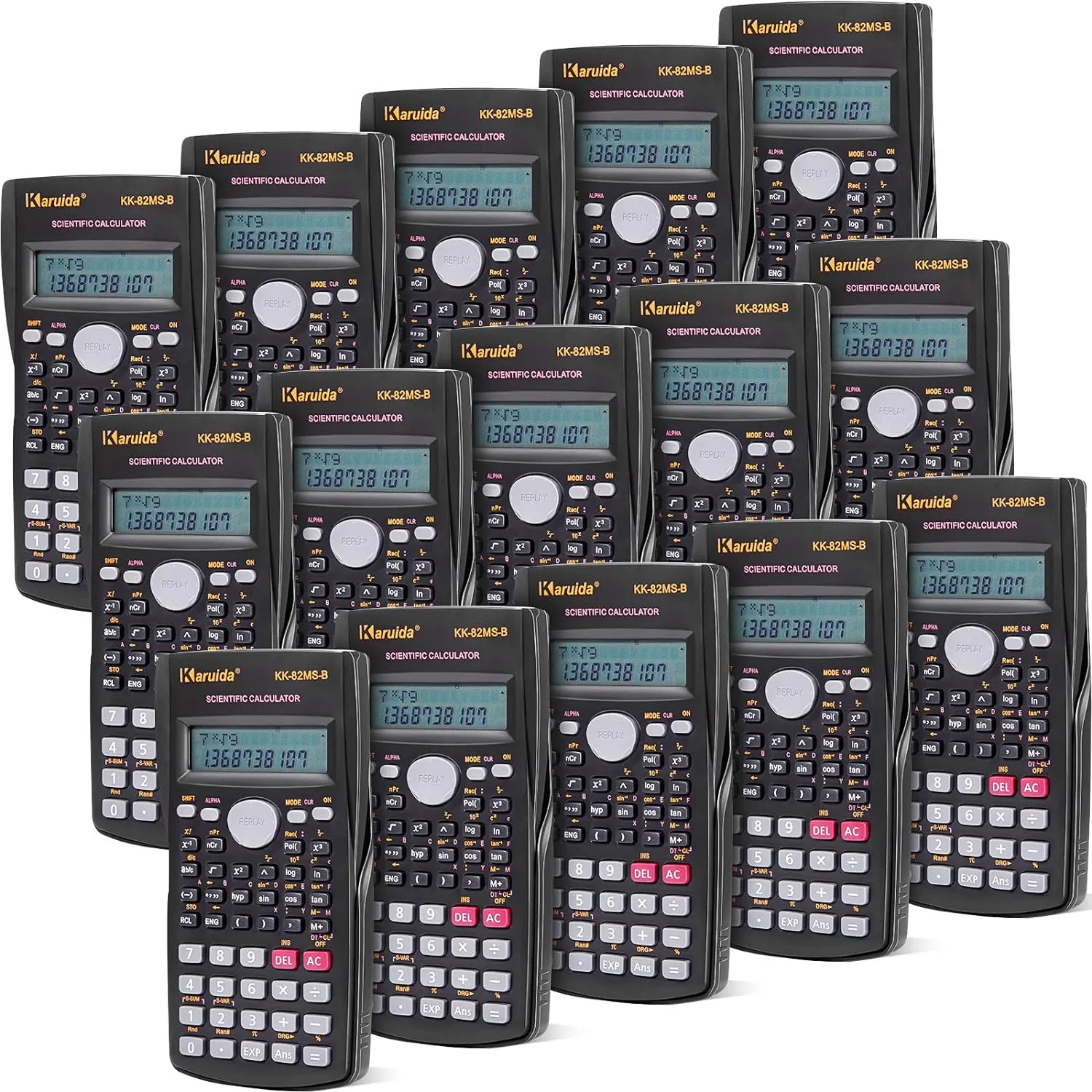 Flutesan 2 Line Engineering Scientific Calculator Bulk Function Math Calculator Large Display for Student Teacher Classroom High School College School, AAA Batteries Included(10 Pieces)
