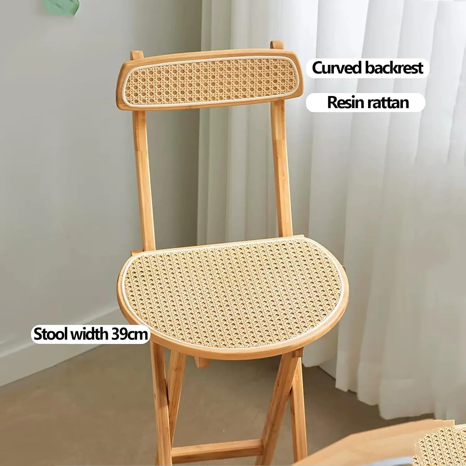 Foldable - 2 Pieces, Portable Dining air, Foldable Stool with PU Leather Backrest for Outdoor Camping Kiten Shop Cafe