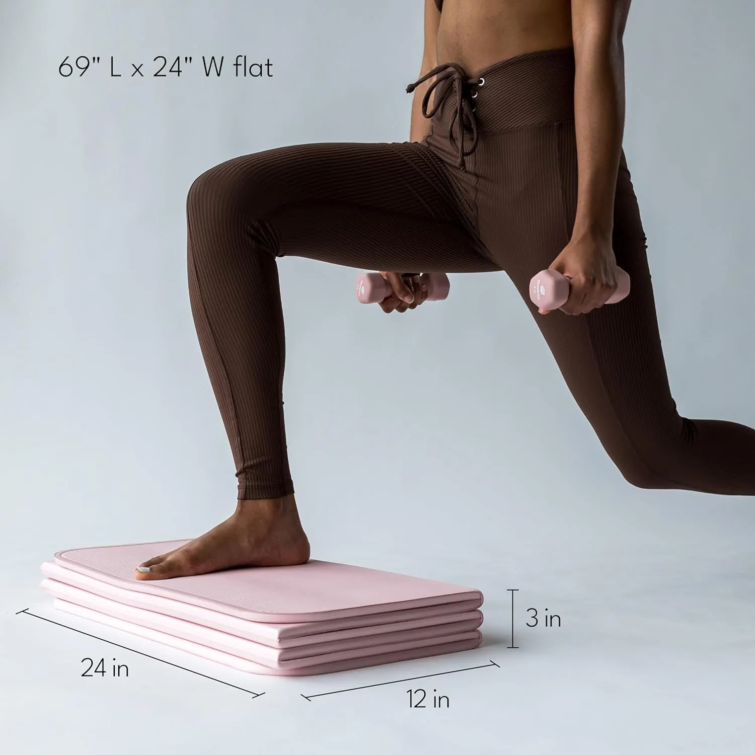 Foldable Multi-Purpose Fitness & Yoga/Pilates Mat, Workout Mat with Non-Slip Surface, Portable & Lightweight, For Studio or Home Use, As Seen on Shark Tank