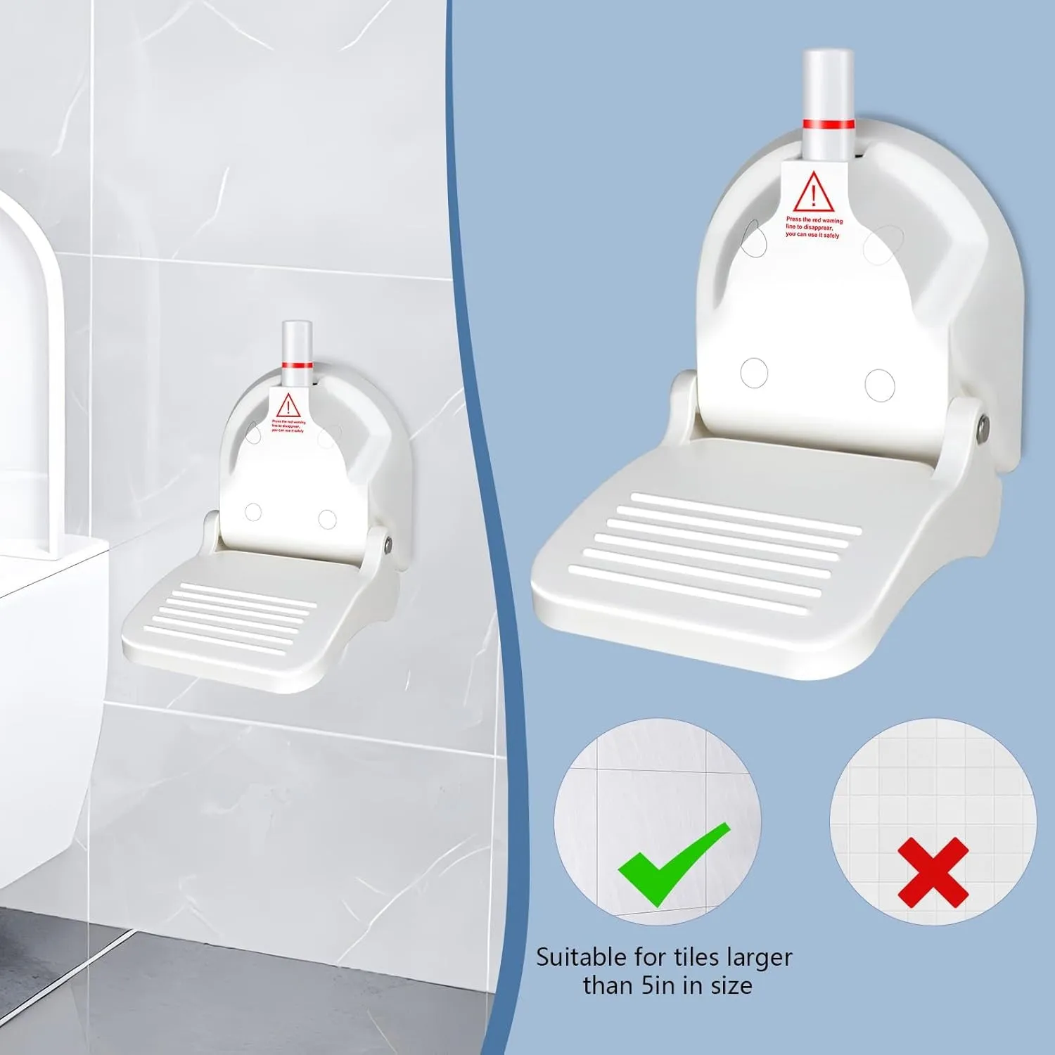 Foldable Shower Foot Rest for Shaving Legs, Shaving Step for inside Shower with Powerful Suction Cup, Reusable Shower Shave Stool