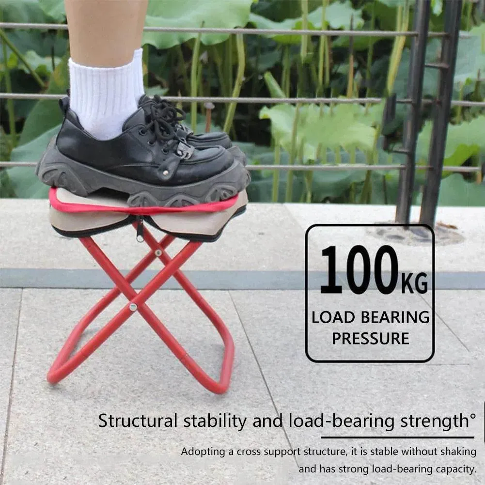 Foldable Stainless Steel Stool - Lightweight Space-Saving Design