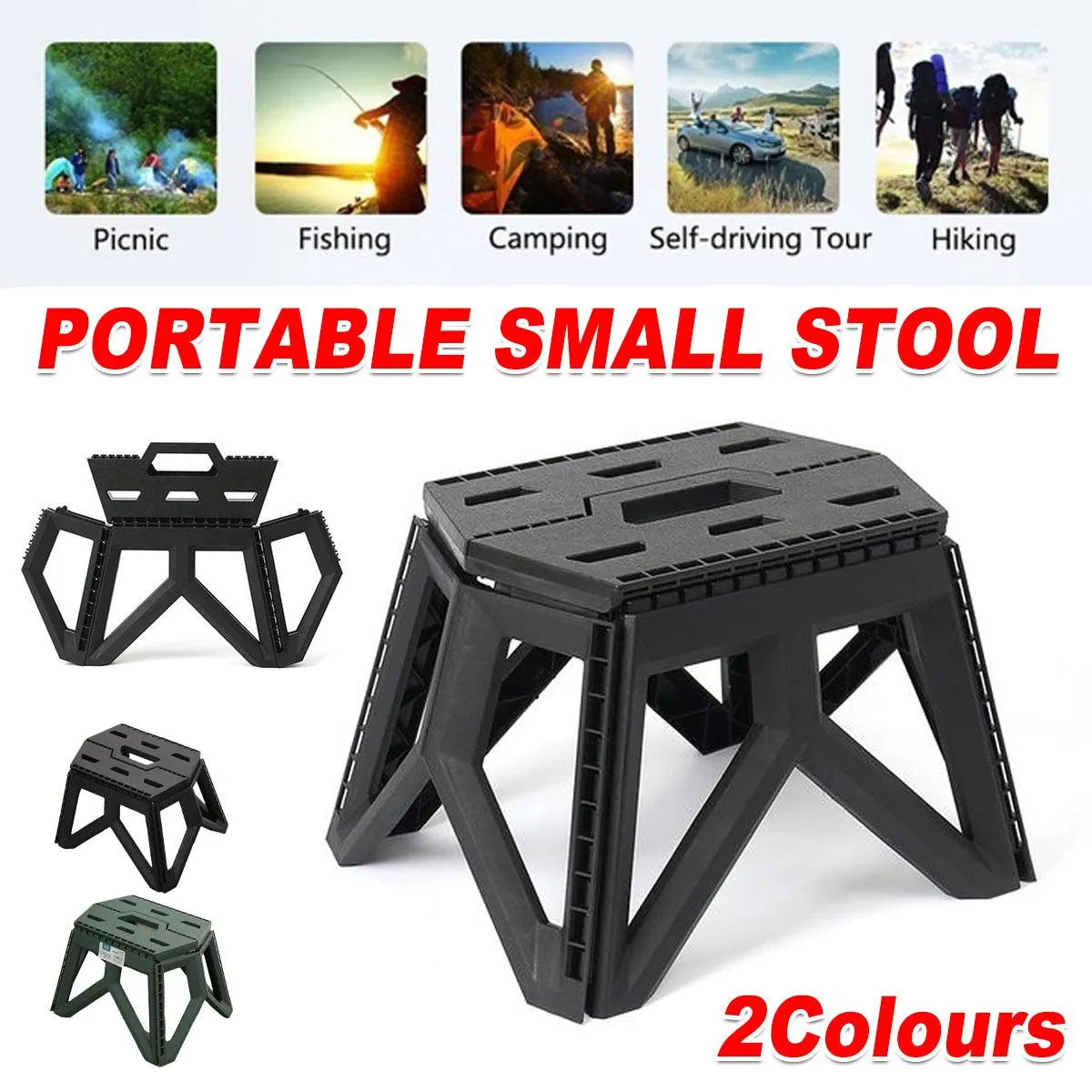 Foldable Stool Portable Fishing Stool Compact Folding Small Bench Outdoor Seat