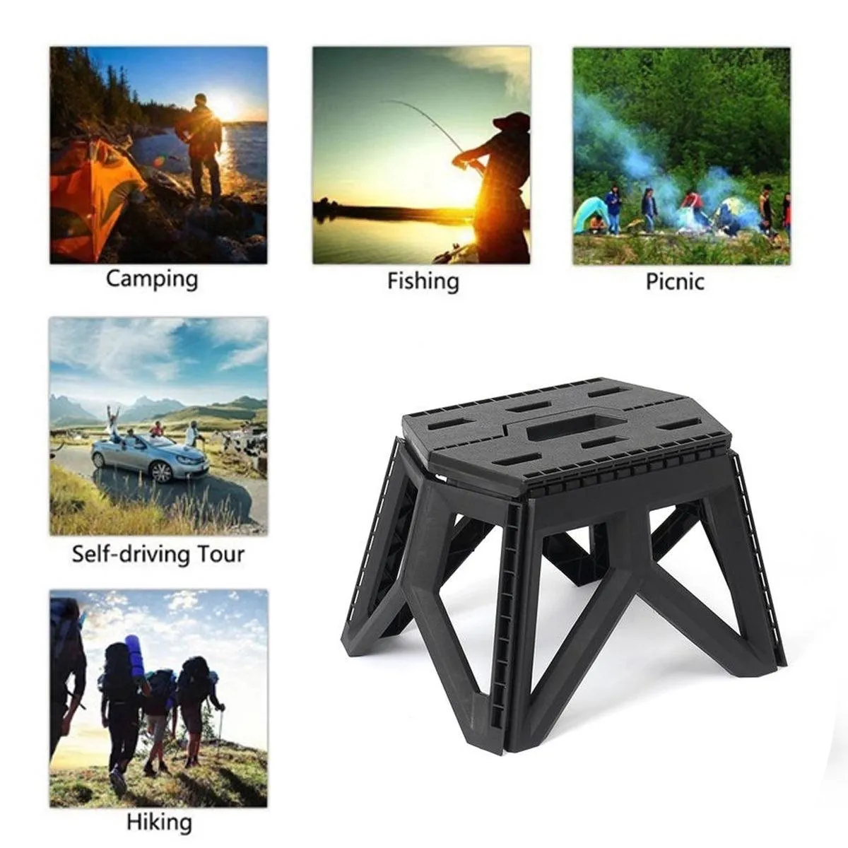 Foldable Stool Portable Fishing Stool Compact Folding Small Bench Outdoor Seat