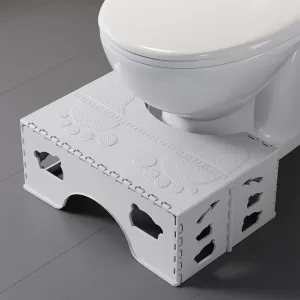 Foldable Toilet Stool Poop Stool Adult, Portable Squatting Potty for Travel Size, 7 Inch Toilet Stool Squat Adult, Collapsible Pooping Foot Stool for Bathroom, Toilet Step for Kids