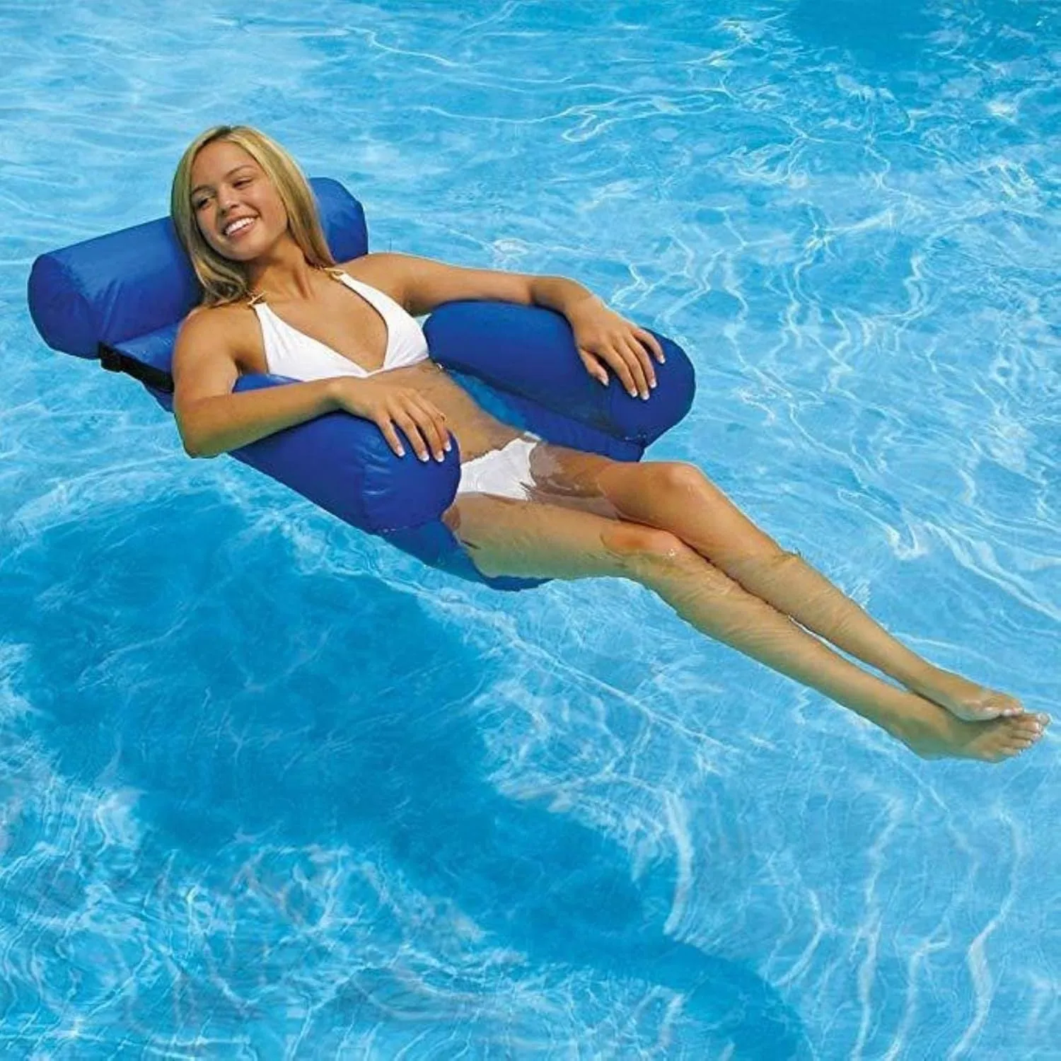 Foldable Water Inflatable Floating Bed backrest Floating Row Water Floating Chair Lounger Water Hammock for The Beach and Pool