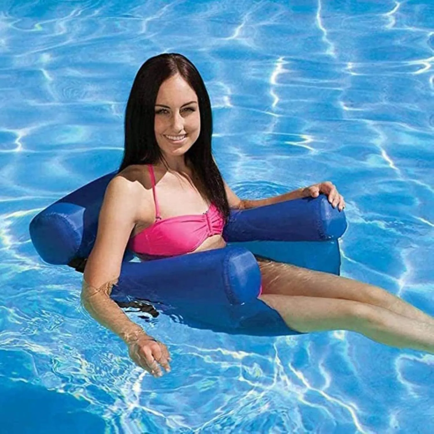 Foldable Water Inflatable Floating Bed backrest Floating Row Water Floating Chair Lounger Water Hammock for The Beach and Pool