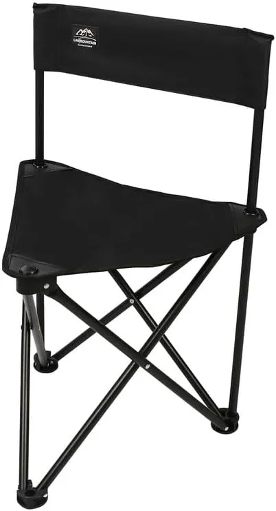 Folding Camping Tripod Stool w/Backrest,Carry Bag,Lightweight Portable Outdoor Lawn Chairs Compact for Adults Fishing,Hunting,Travel,Black