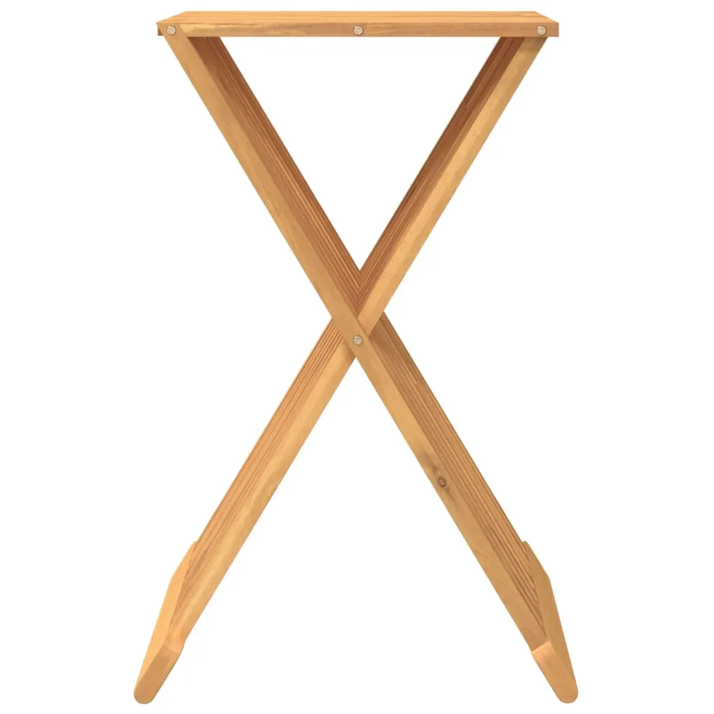 Folding Stool 15.7"x12.8"x27.6" Solid Wood Teak