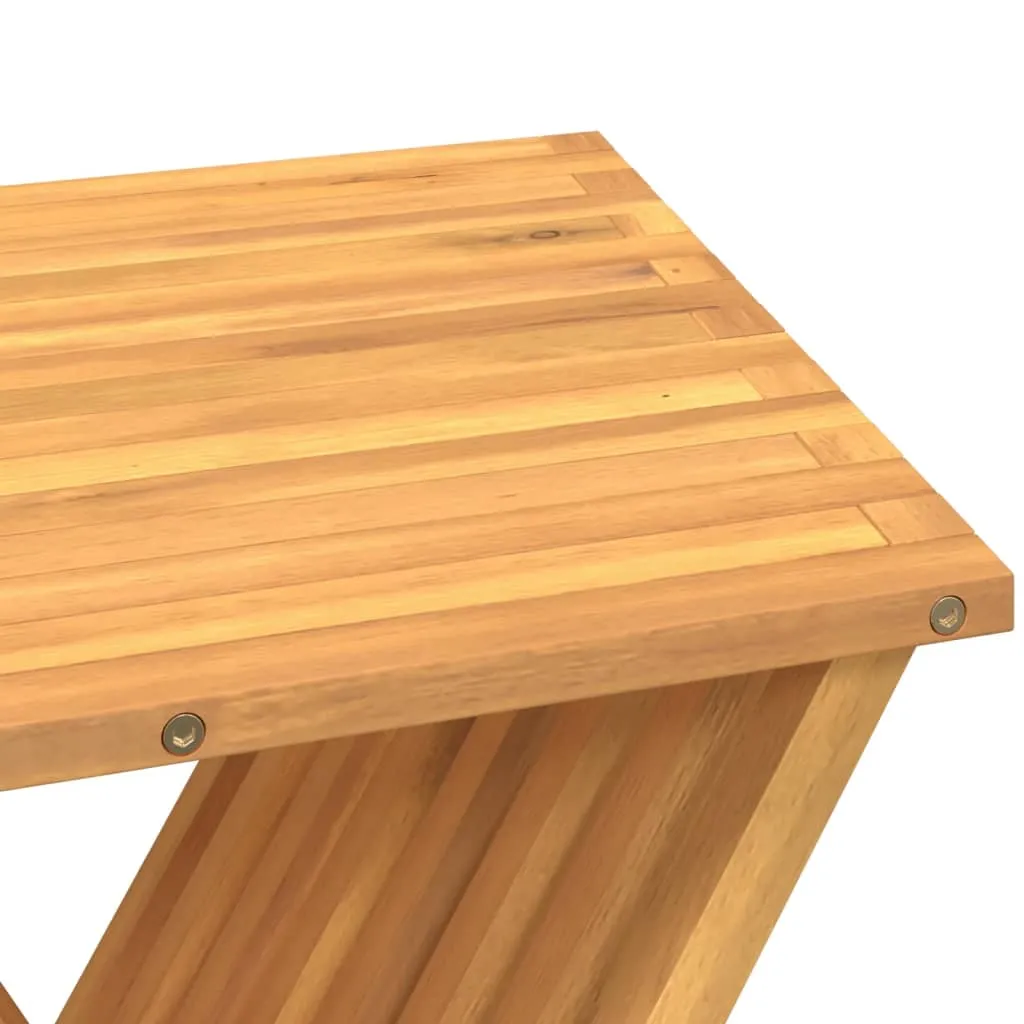 Folding Stool 15.7"x12.8"x27.6" Solid Wood Teak