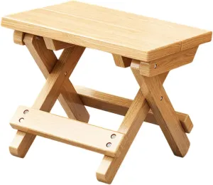 Folding Stool Outside Fishing Chair Wood Foot Rest Stool Compact Outdoor Camping Seat Foldable Stool for Yard Travel Backyard
