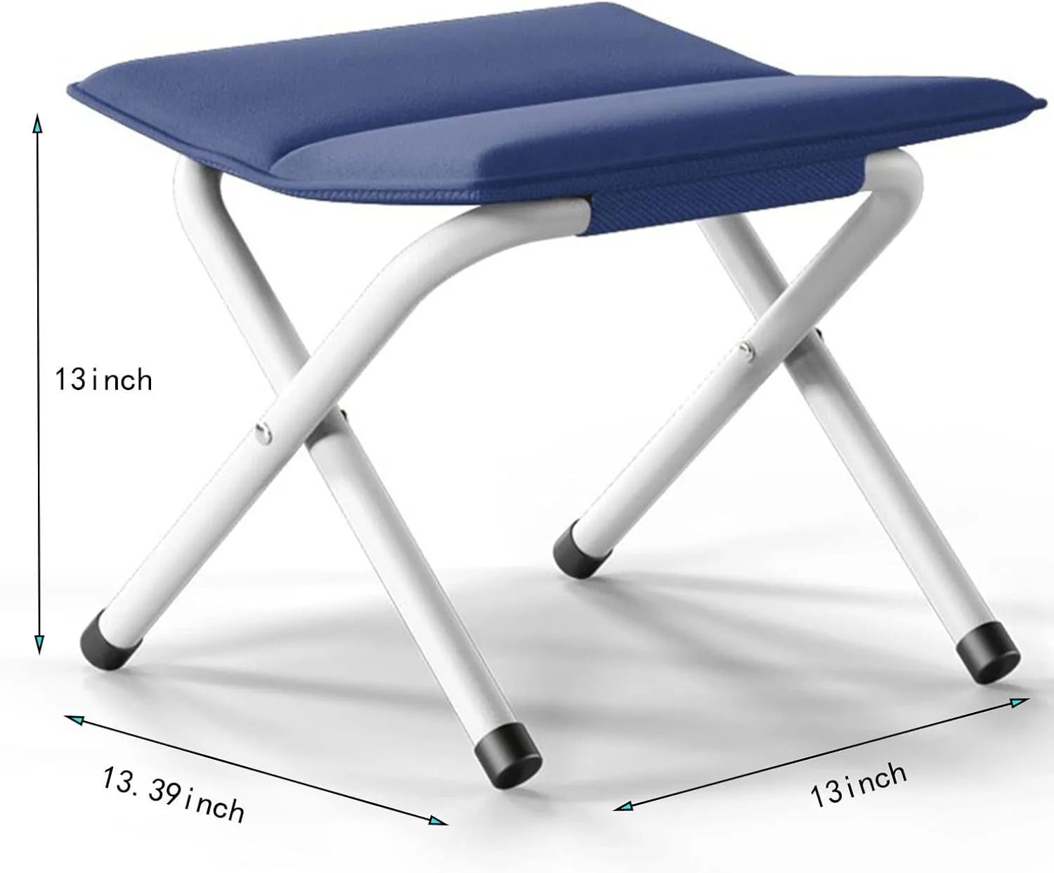 Folding Stools,Portable Folding Stool Adult Outdoor Train Small Bench, Thick Folding Stool-Camping Stools Folding Step Stool Fishing Stool,34X33X33cm (Blue)