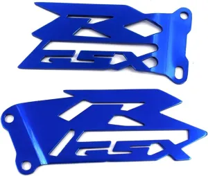 Foot Peg Heel Plates Guard Compatible With GSXR 600 750 2006-2016 GSXR 1000 2003-2016 Motorcycle Aluminum(Blue)