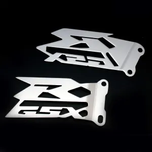 Foot Peg Heel Plates Guard Protector Compatible with Suzuki GSX-R 600/750 2006-2016, GSX-R 1000 2003-2016 (Silver)
