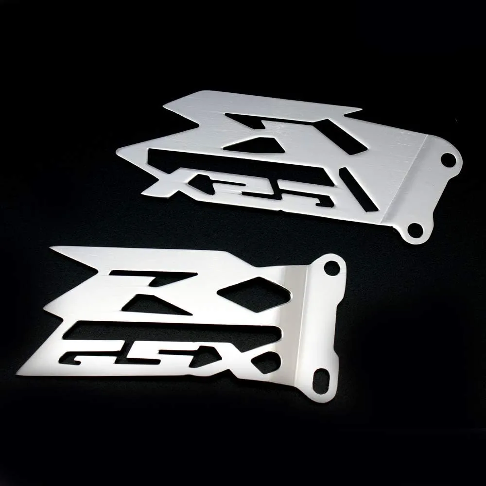 Foot Peg Heel Plates Guard Protector Compatible with Suzuki GSX-R 600/750 2006-2016, GSX-R 1000 2003-2016 (Silver)
