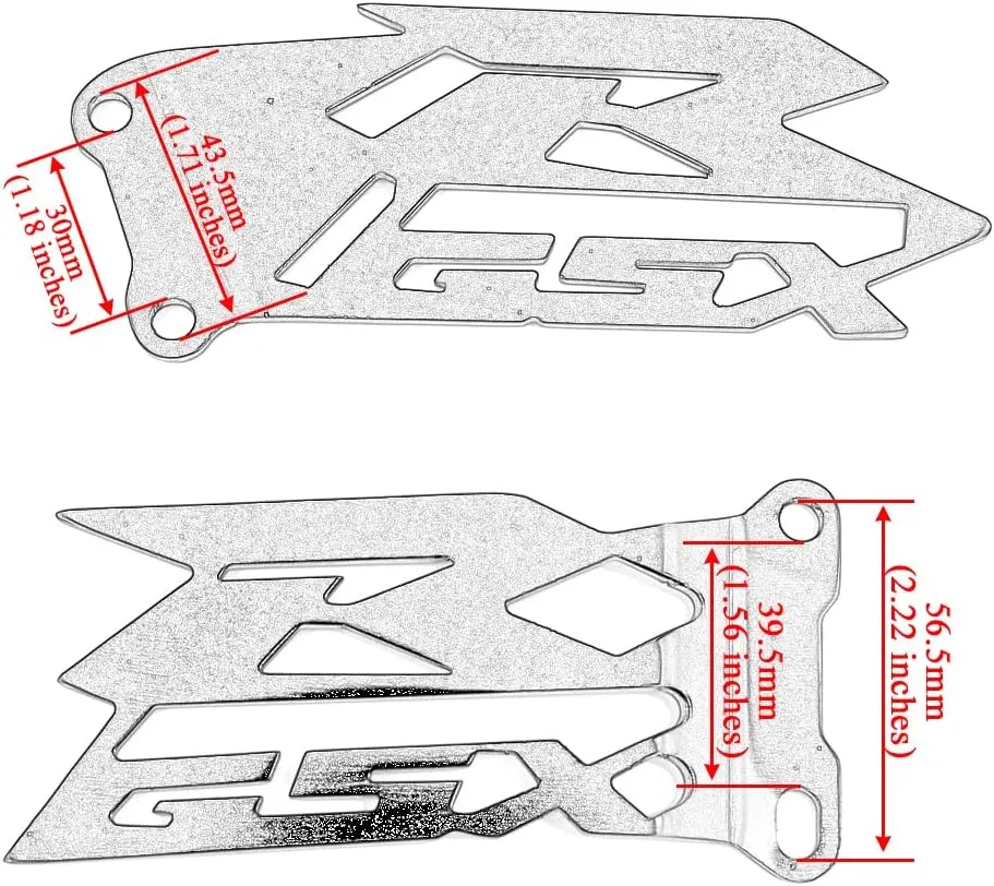 Foot Peg Heel Plates Guard Protector Compatible with Suzuki GSX-R 600/750 2006-2016, GSX-R 1000 2003-2016 (Silver)