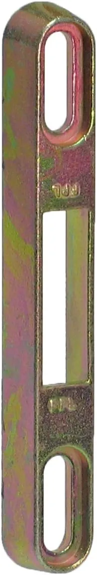 FPL #3-45-S Sliding Glass Door Replacement Mortise Lock with Security Adapter Plate, 5-3/8” Screw Holes, 45 Degree Keyway- Bright Zinc Plating